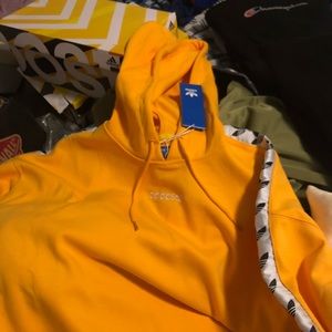 Adidas hoodie with logo down sleeve